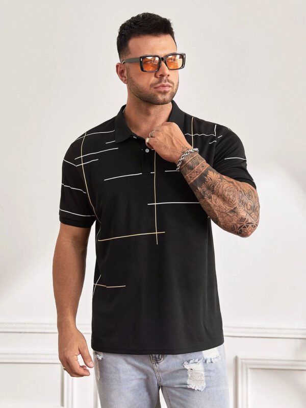 Mens golf stripe polo