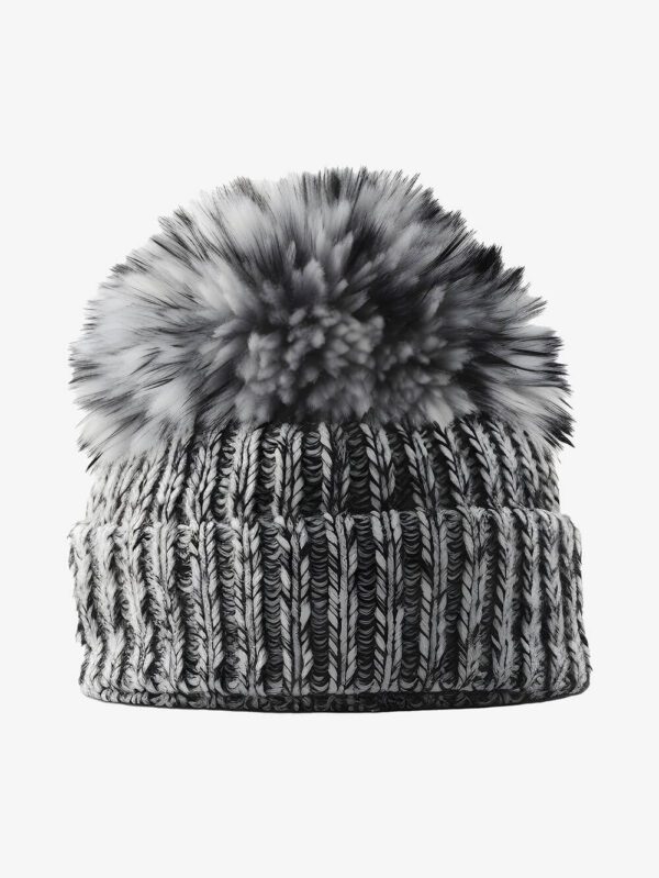 Winter blur pom beanie