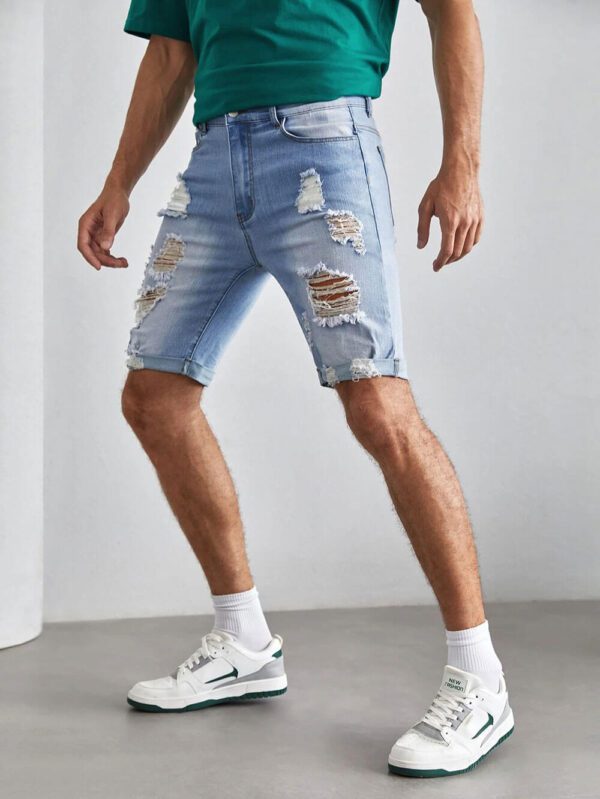 Loose fit denim short