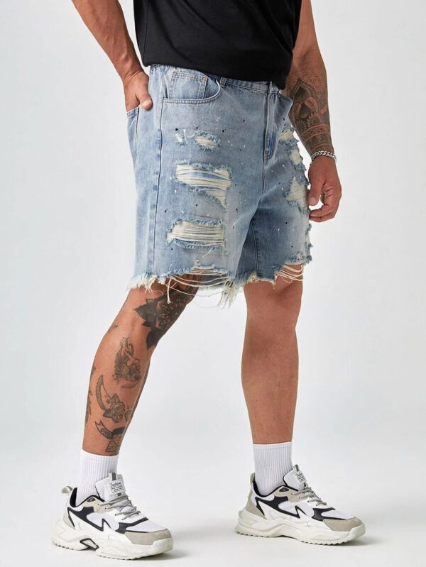 Denim shorts with rips