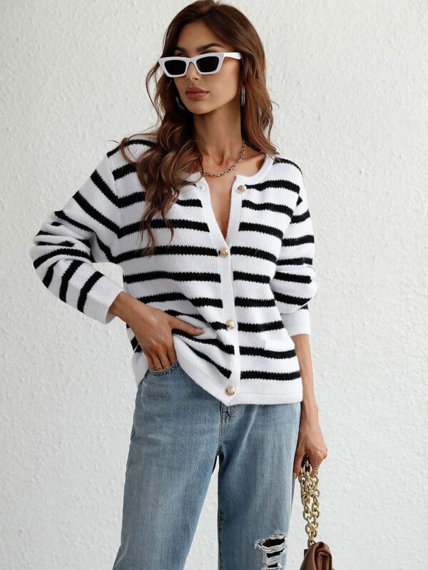Striped cardigan black