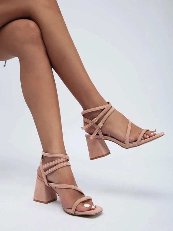 Suede platform heels