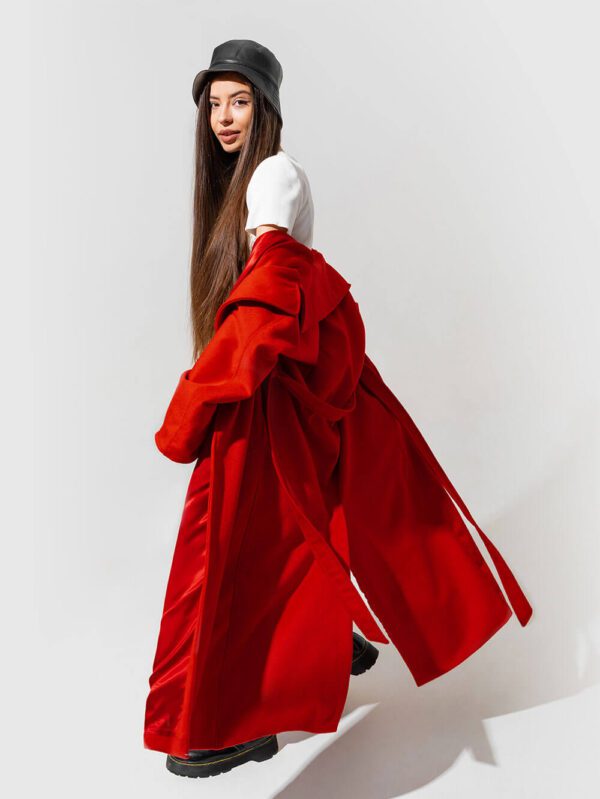Topshop coat in red - Image 4