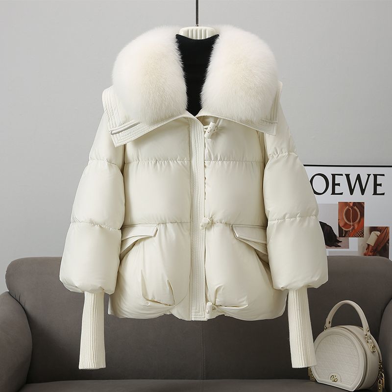 Women’s Short Down Cotton-Padded Jacket with Faux Fur Collar – Thick Warm Winter Puffer Coat - Image 8