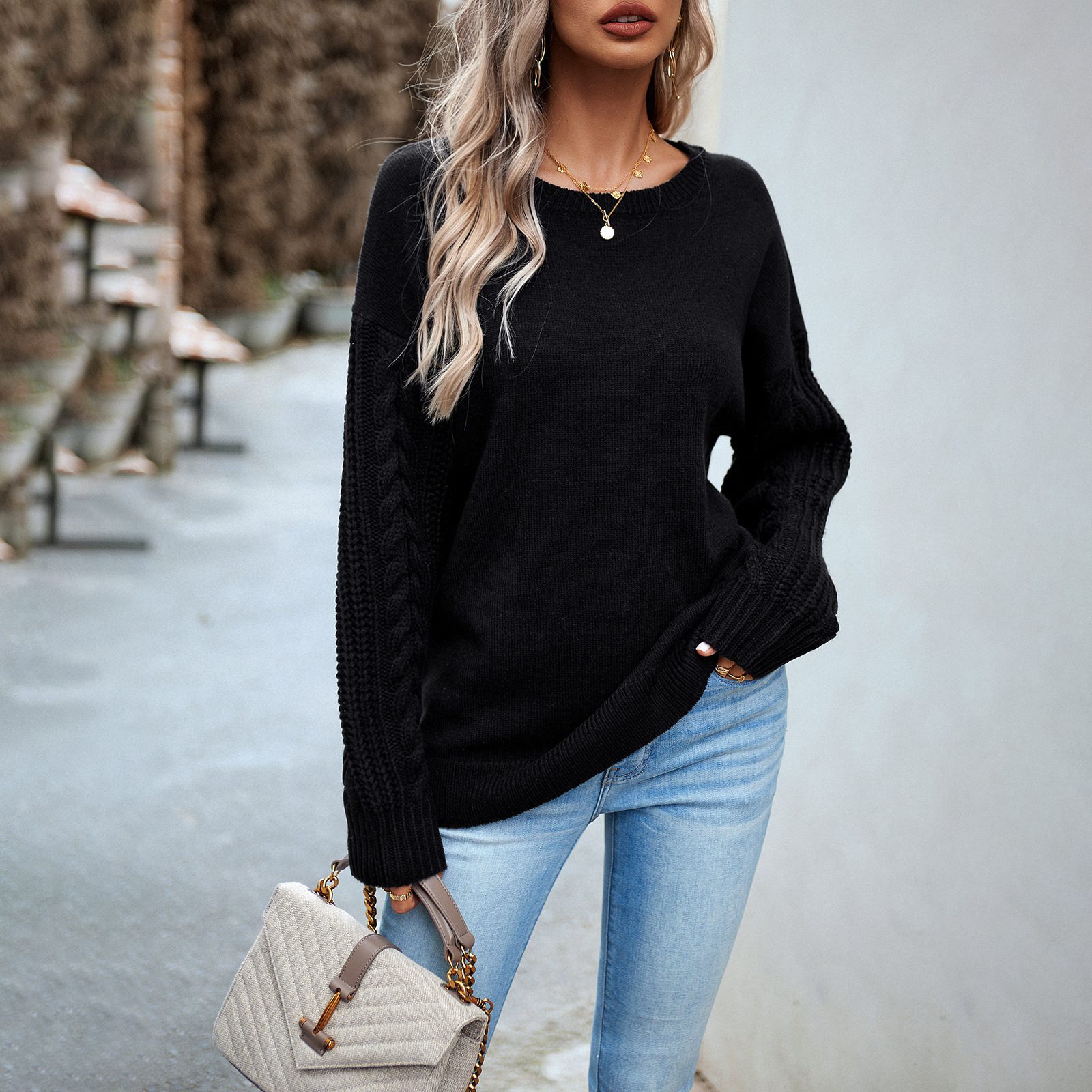 Women’s Classic Round Neck Sweater – Simple Elegant Wool Blend Knit Pullover for Work & Casual Wear - Image 6