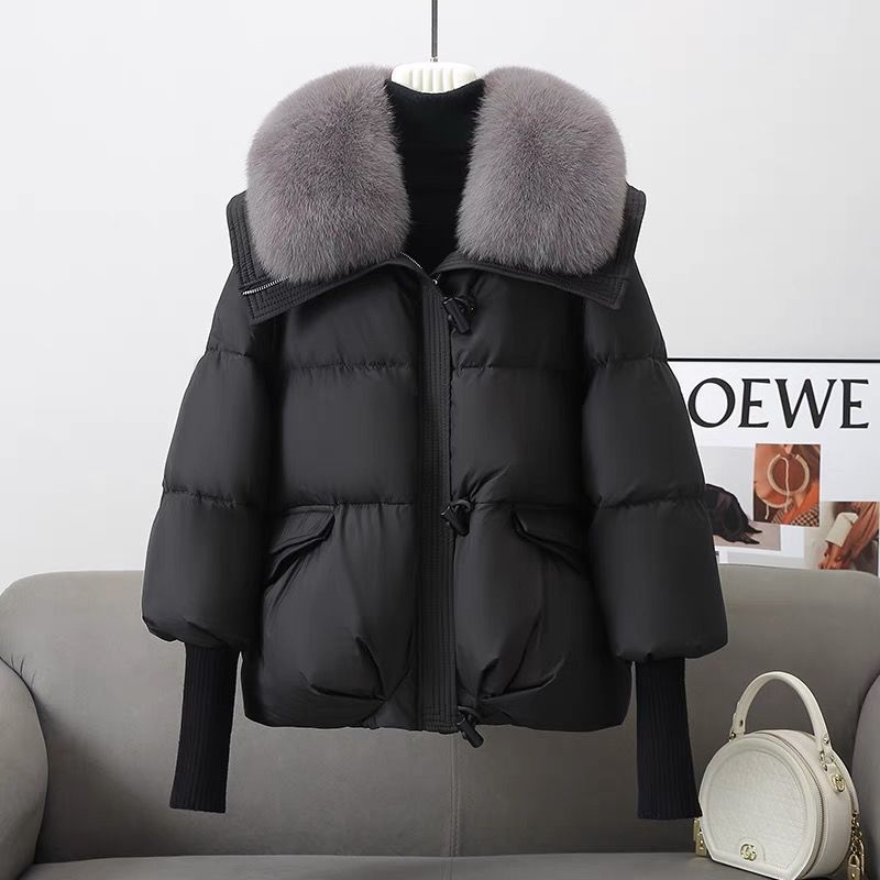 Women’s Short Down Cotton-Padded Jacket with Faux Fur Collar – Thick Warm Winter Puffer Coat - Image 10