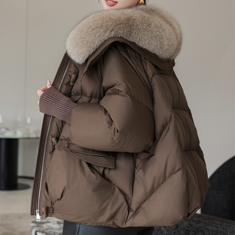 Women’s Short Down Cotton-Padded Jacket with Faux Fur Collar – Thick Warm Winter Puffer Coat - Image 5