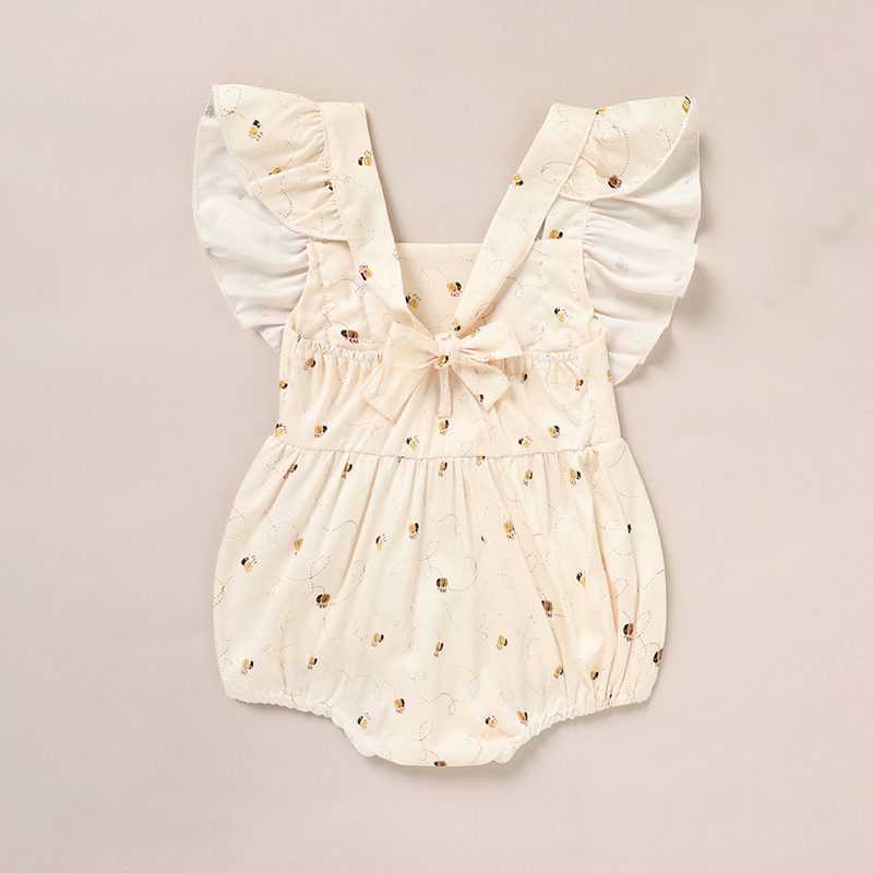 Baby Girl Honeybee Bubble Romper – “1st Bee Day” Birthday Outfit with Bee Print (0–12M) - Image 3