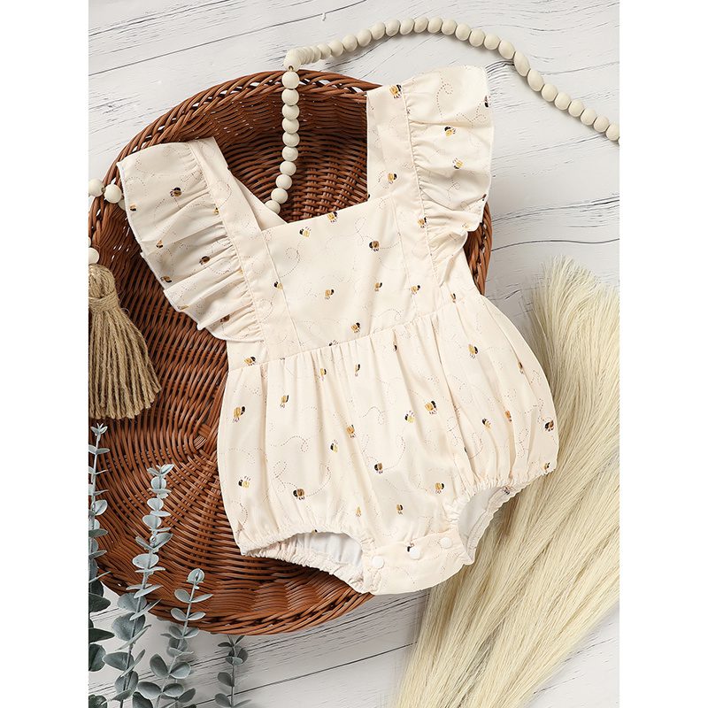 Baby Girl Honeybee Bubble Romper – “1st Bee Day” Birthday Outfit with Bee Print (0–12M) - Image 4