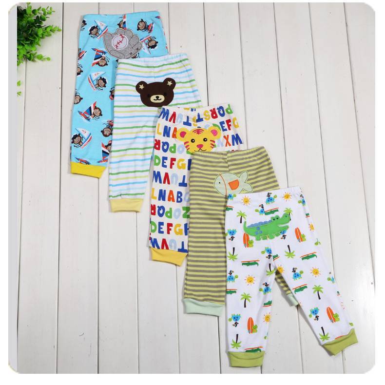 5-Pack Cartoon Print Baby & Toddler Leggings – Soft Cotton PP Pants for Boys & Girls (0-24M) - Image 2