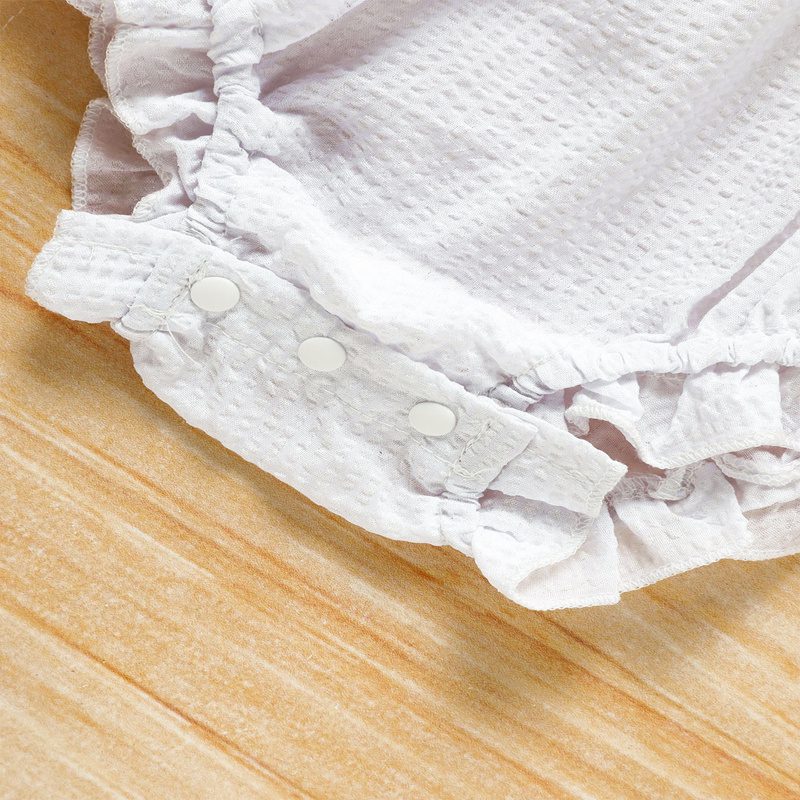 Baby Bunny Romper – Ruffle Trim Onesie with Adjustable Straps & Snap Closure for Easter & Spring (0–18M) - Image 7