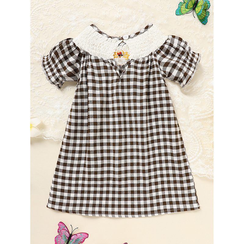 Infant Baby Girl Thanksgiving Dress – Turkey Print Plaid Party Dress, Short Sleeve Fall Outfit - Image 2