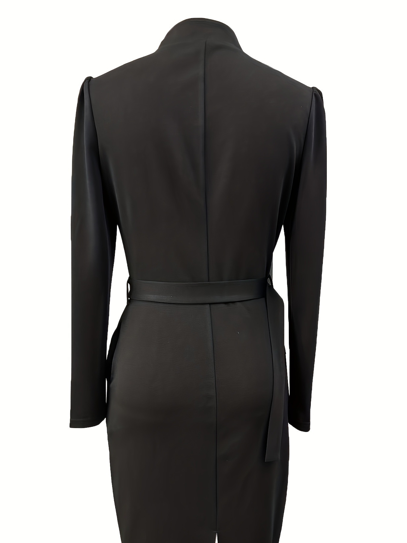 Women’s Slim-Fit V-Neck Long Sleeve Office Dress – Commuting & Casual Workwear - Image 9