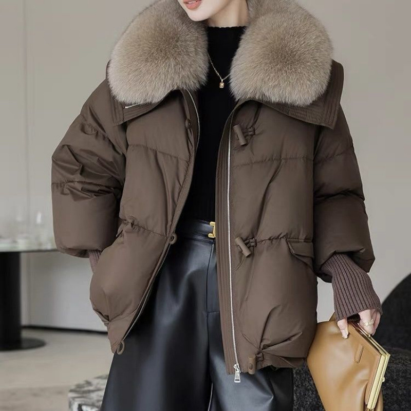 Women’s Short Down Cotton-Padded Jacket with Faux Fur Collar – Thick Warm Winter Puffer Coat - Image 6